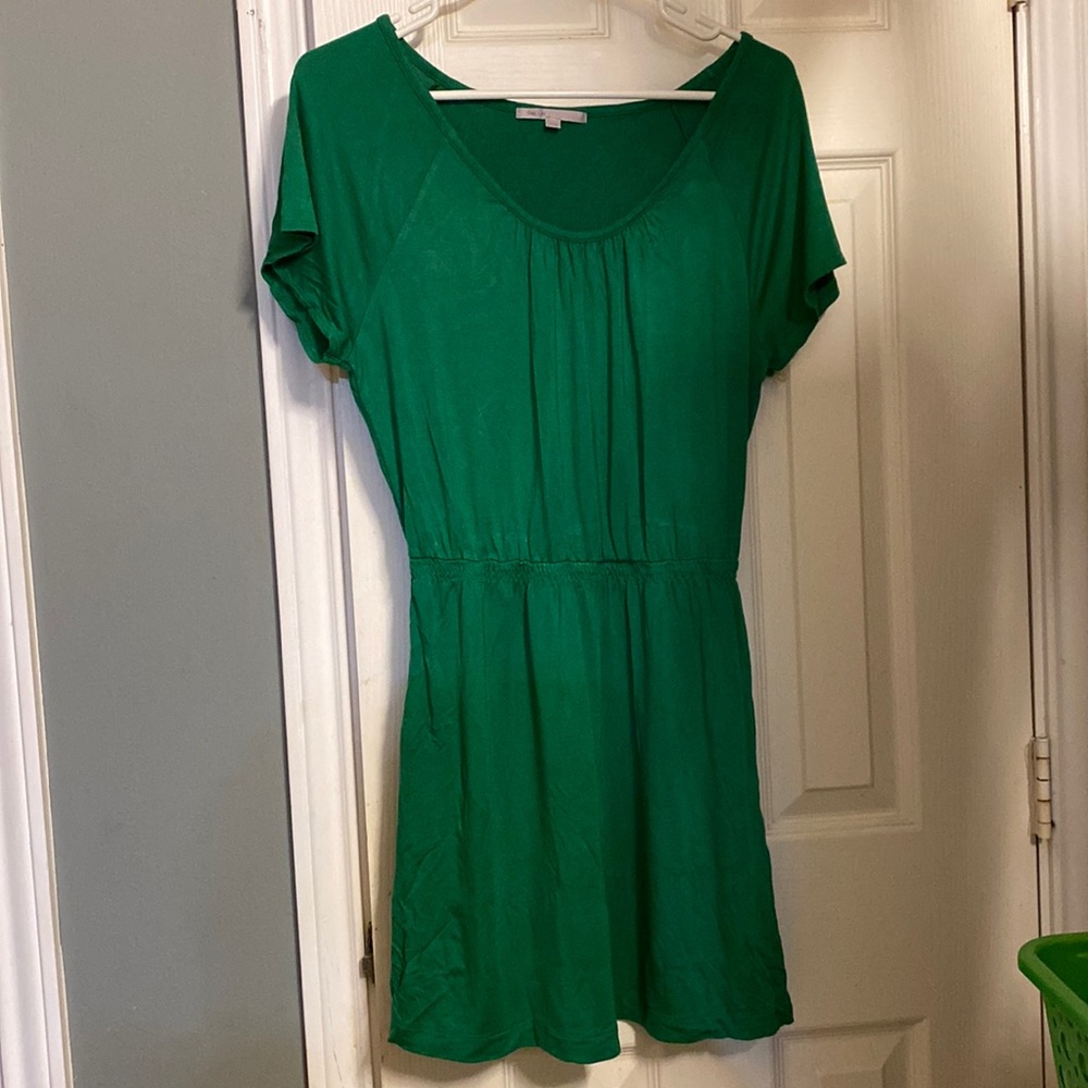 GAP Jersey Smocked green dress XS